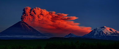 Извержение Ключевского вулкана. Небесное пламя